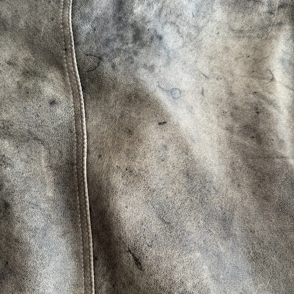 Maquette VTG Distressed Brown Leather‎ Sherpa Fleece Lined Bomber Jacket sz 44